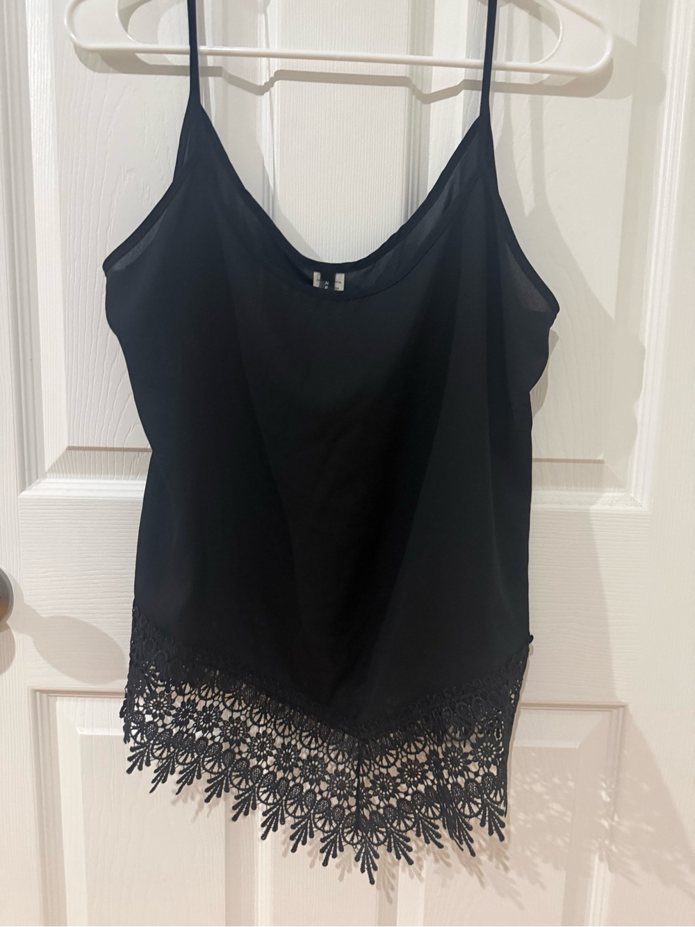 Black Lace-Hem Cami Top